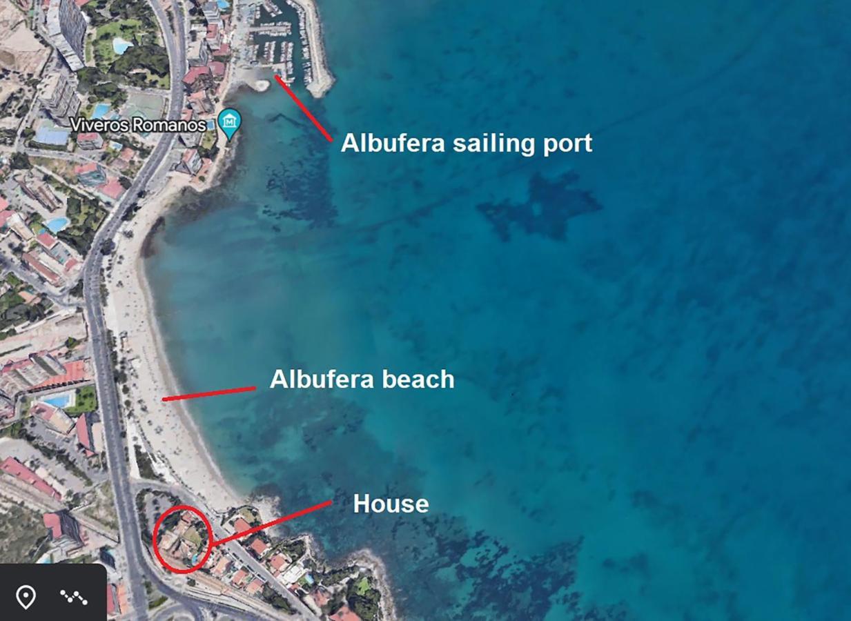 Great Villa, Sea Views, 20 Secs Walk To The Beach, Bbq, 9 People, 5 Mins Car From Alicante City Center, Sailing Club 3 Mins Walk Kültér fotó